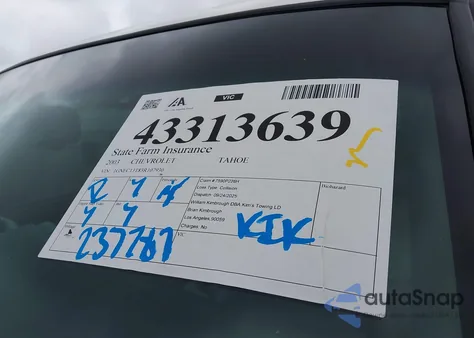 2003 Chevrolet Tahoe Ls из США, поврежденный, VIN 1GNEC13T83R107930